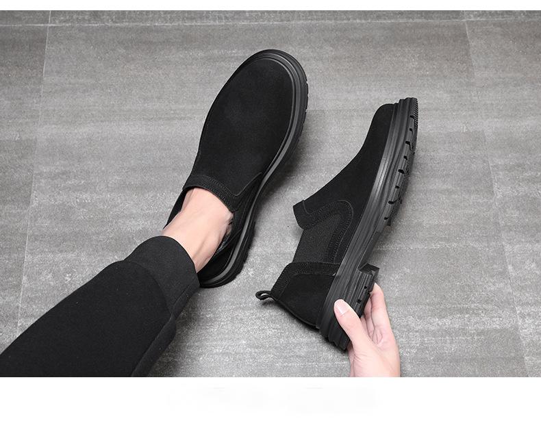 Black Leather Big Head Shoes