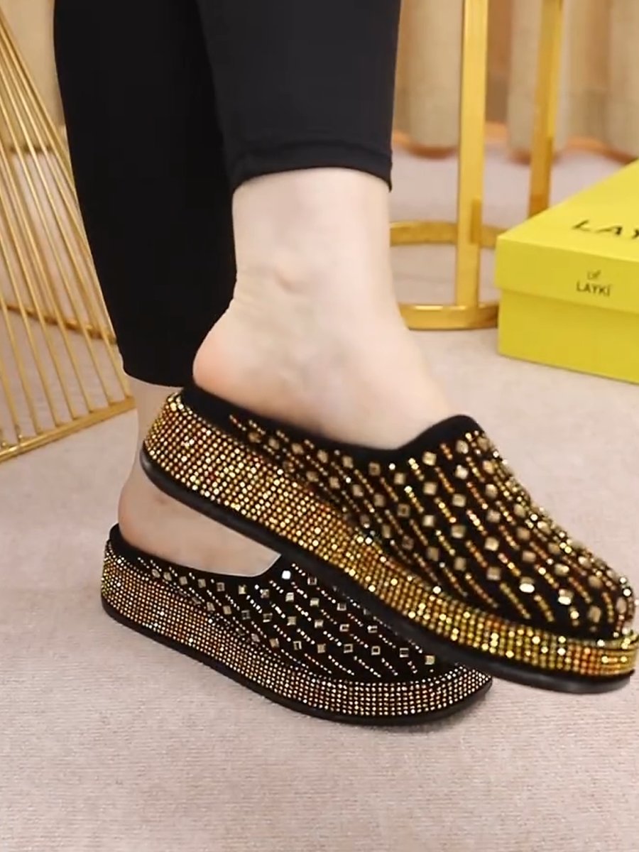 2024 Women's Fashion Thick-soled Diamond Slippers