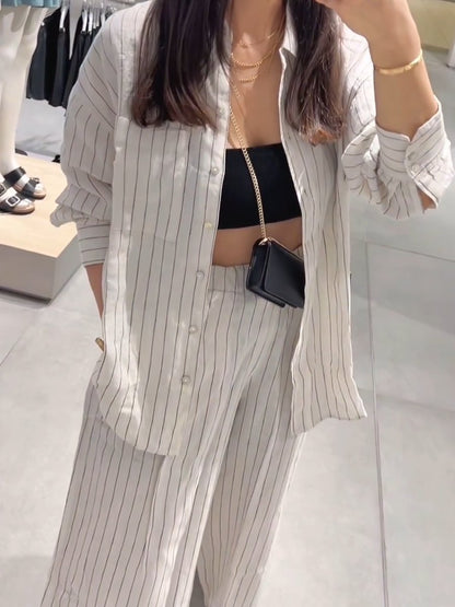 women's casual striped shirt