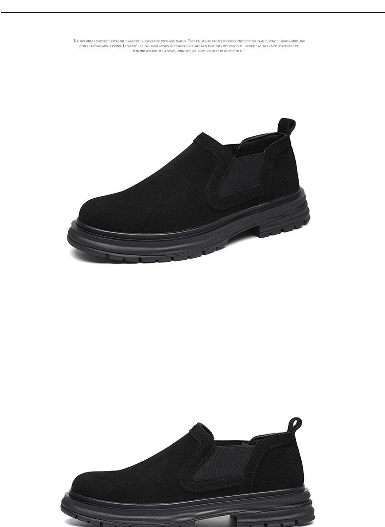 Black Leather Big Head Shoes