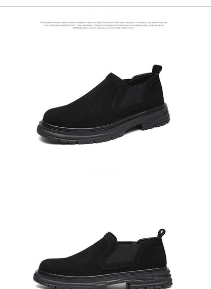 Black Leather Big Head Shoes