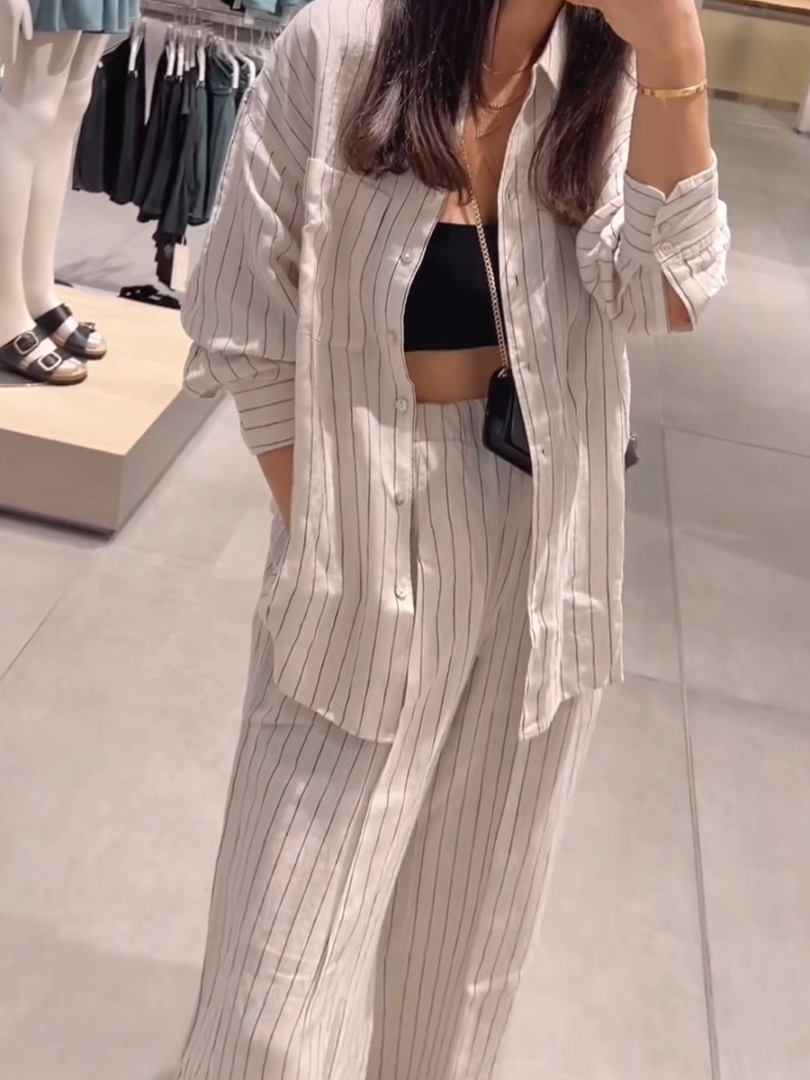 women's casual striped shirt